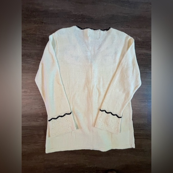 Vintage Storybook Knits Flower Sweater With‎ Beads Womens Size Small NWT B20 - Picture 2 of 9